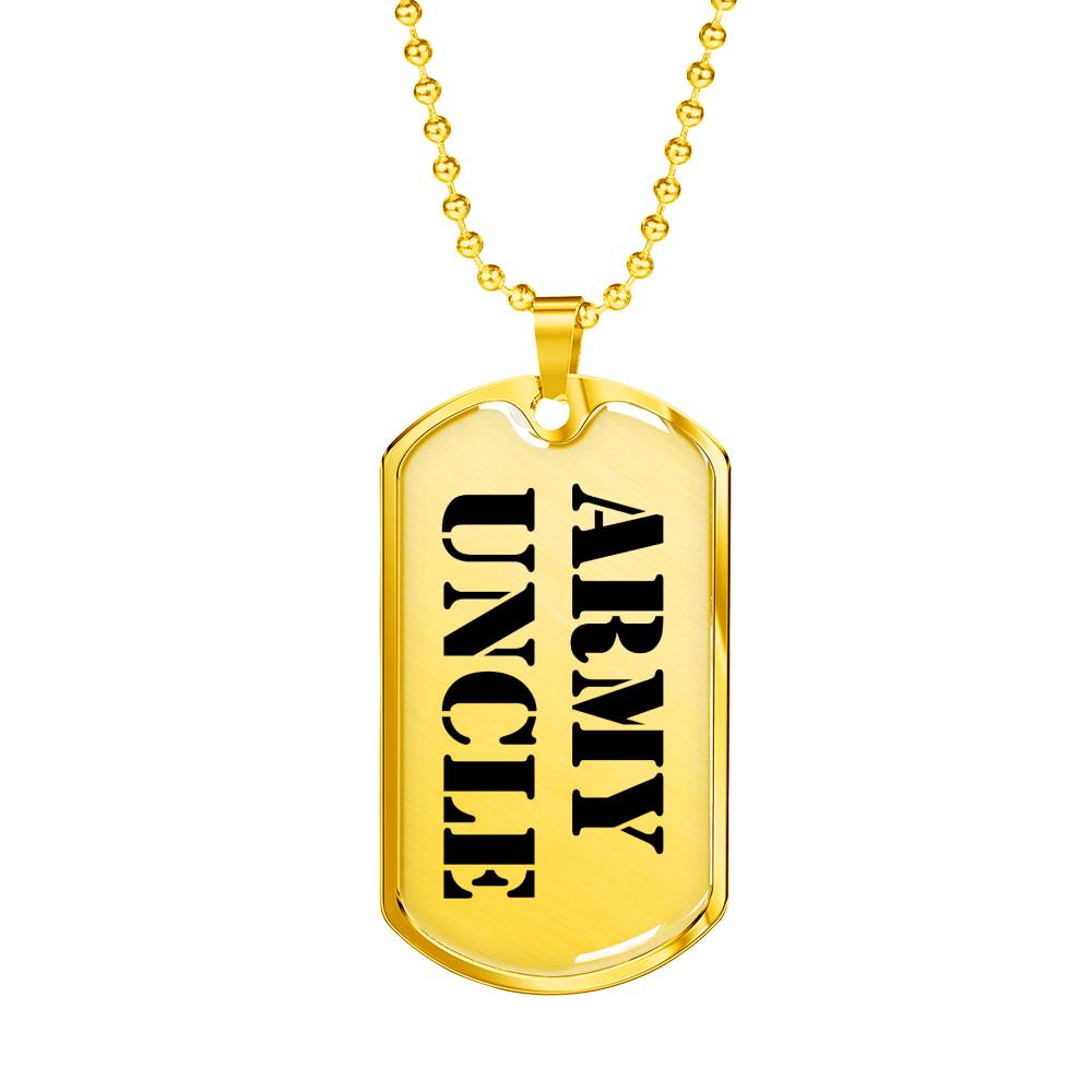 Army Uncle - 18k Gold Finished Luxury Dog Tag Necklace