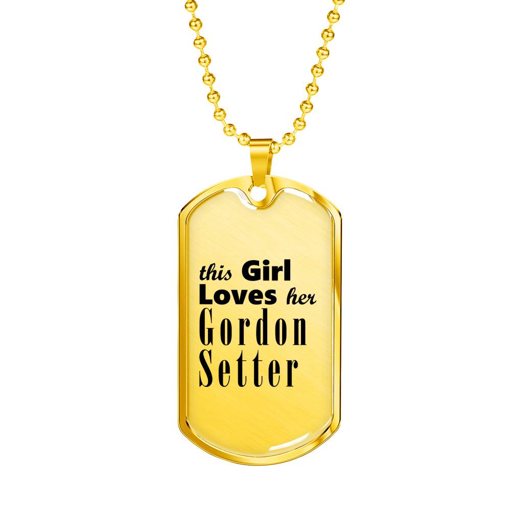 Gordon Setter - 18k Gold Finished Luxury Dog Tag Necklace