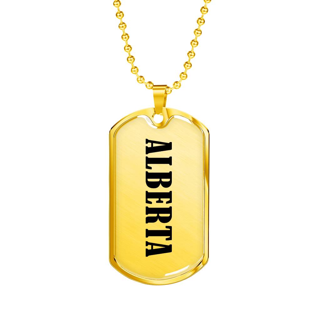 Alberta v01 - 18k Gold Finished Luxury Dog Tag Necklace