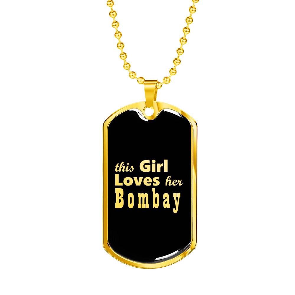 Bombay v2 - 18k Gold Finished Luxury Dog Tag Necklace