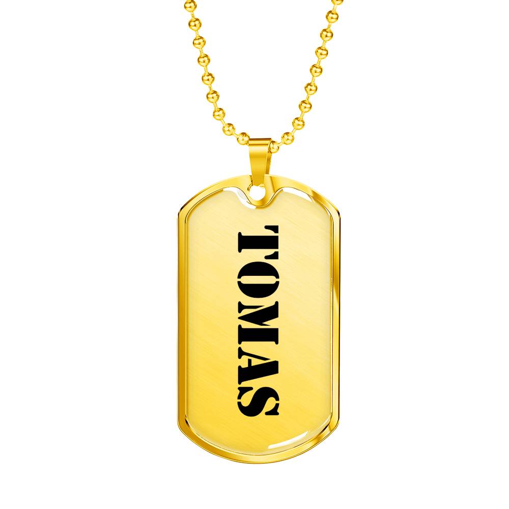 Tomas - 18k Gold Finished Luxury Dog Tag Necklace