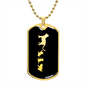Mama Cat With 3 Kittens v2 - 18k Gold Finished Luxury Dog Tag Necklace