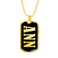 Ann v02 - 18k Gold Finished Luxury Dog Tag Necklace