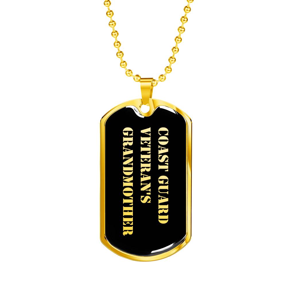 Coast Guard Veteran's Grandmother v2 - 18k Gold Finished Luxury Dog Tag Necklace