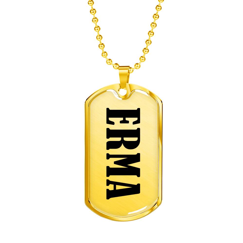 Erma v01 - 18k Gold Finished Luxury Dog Tag Necklace