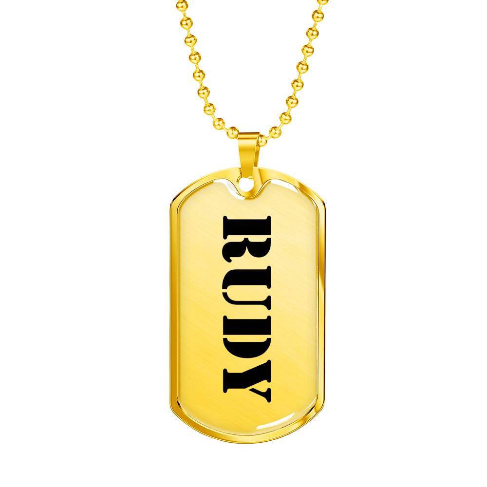 Rudy - 18k Gold Finished Luxury Dog Tag Necklace