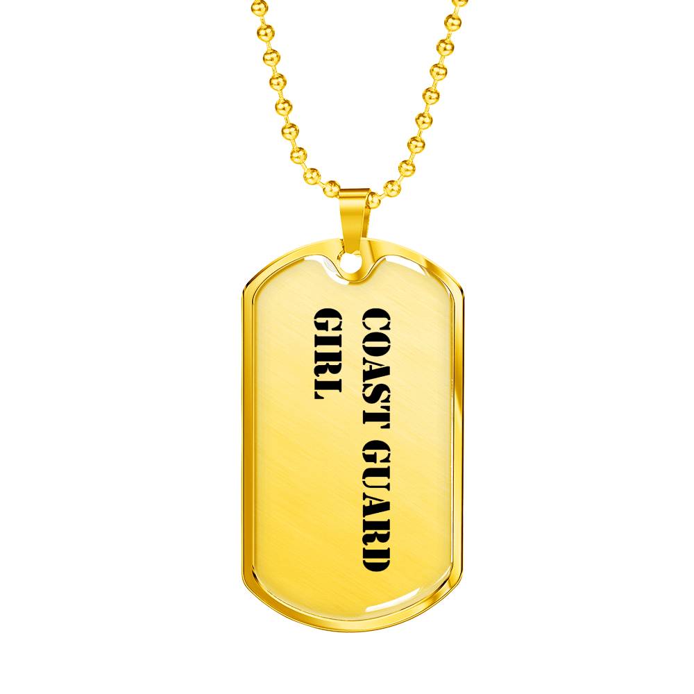Coast Guard Girl - 18k Gold Finished Luxury Dog Tag Necklace