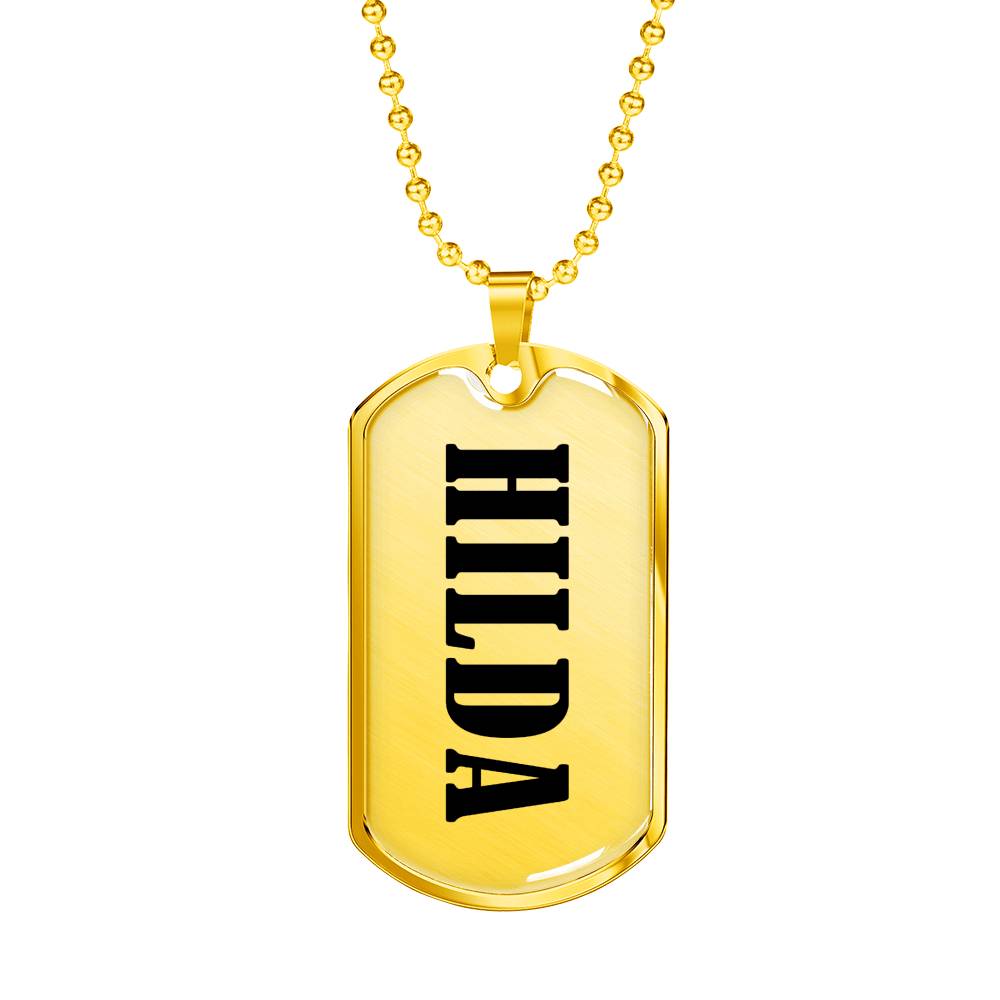 Hilda v01 - 18k Gold Finished Luxury Dog Tag Necklace