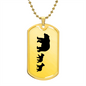 Mama Bear With 2 Cubs - 18k Gold Finished Luxury Dog Tag Necklace