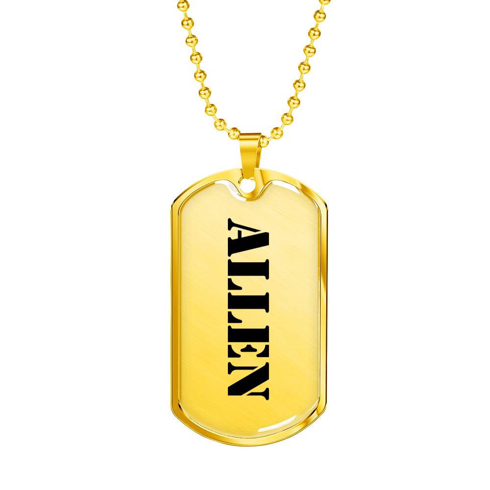 Allen - 18k Gold Finished Luxury Dog Tag Necklace