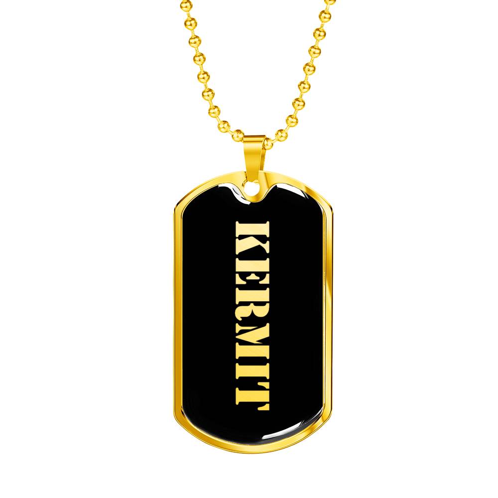 Kermit v2 - 18k Gold Finished Luxury Dog Tag Necklace