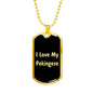 Love My Pekingese v5 - 18k Gold Finished Luxury Dog Tag Necklace