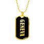 Geneva v02 - 18k Gold Finished Luxury Dog Tag Necklace