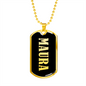 Maura v02 - 18k Gold Finished Luxury Dog Tag Necklace