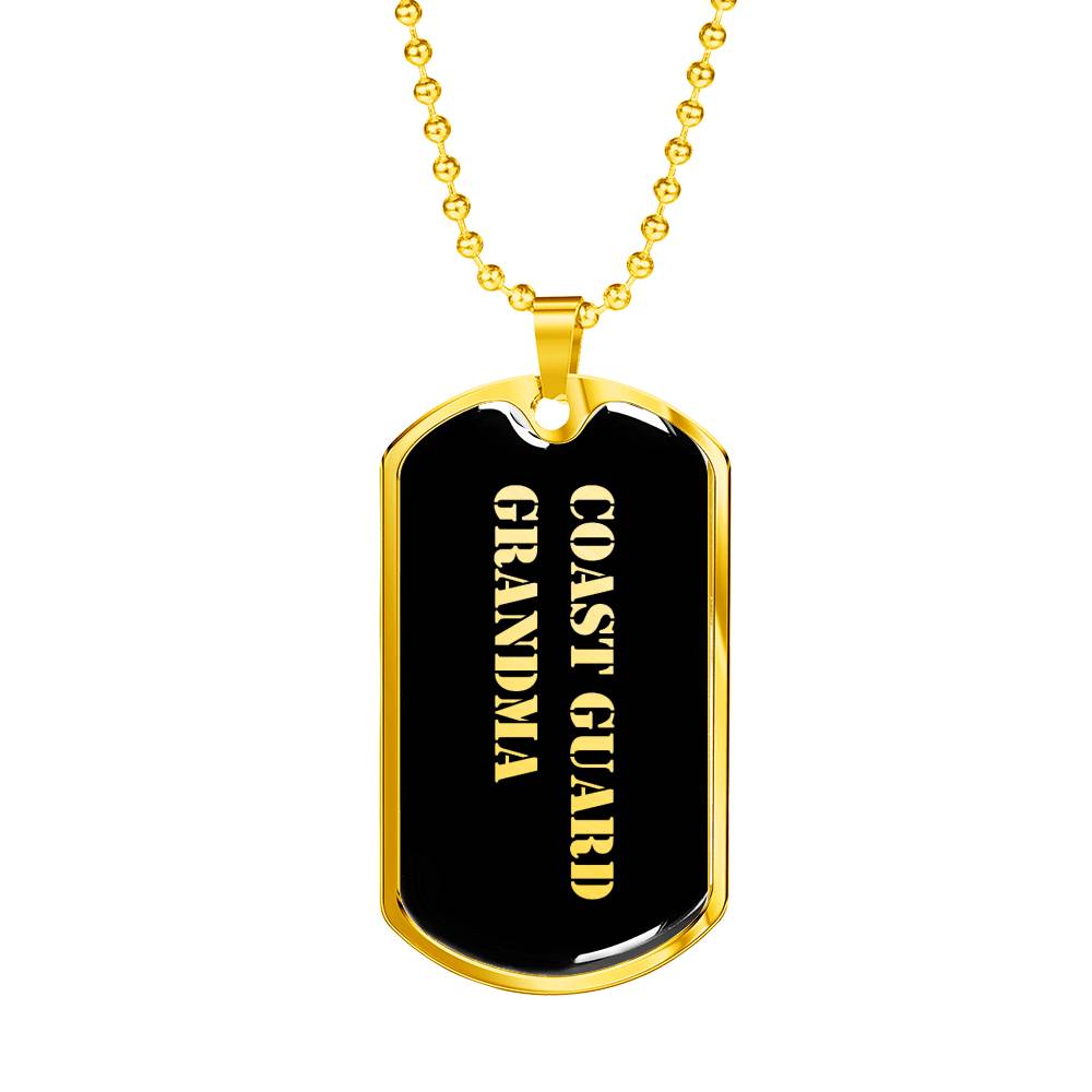 Coast Guard Grandma v2 - 18k Gold Finished Luxury Dog Tag Necklace