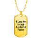 Love My German Wirehaired Pointer - 18k Gold Finished Luxury Dog Tag Necklace