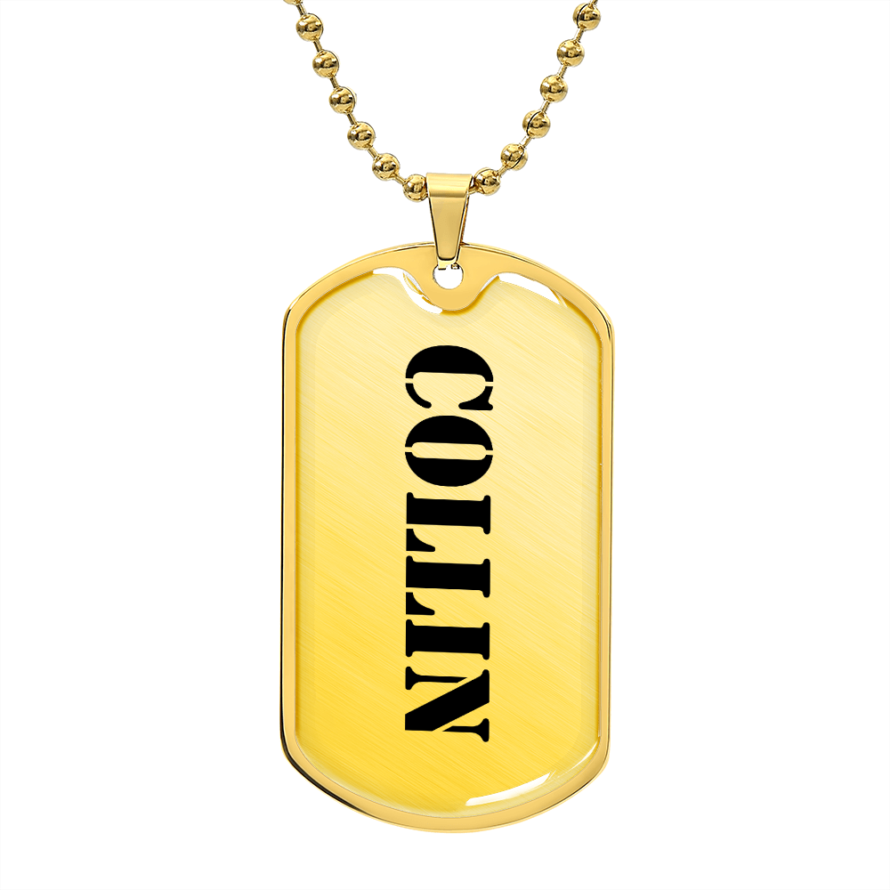 Collin - 18k Gold Finished Luxury Dog Tag Necklace