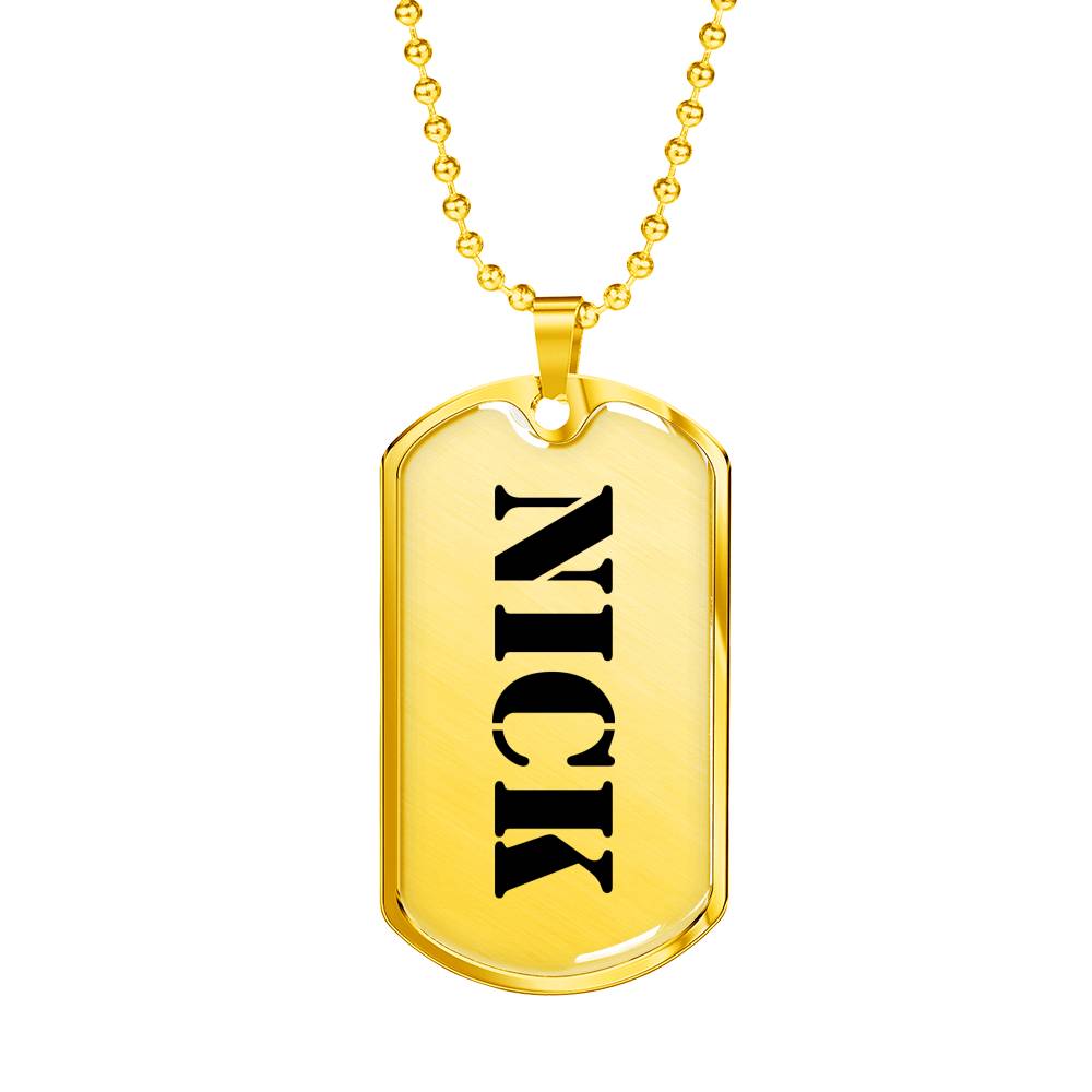 Nick - 18k Gold Finished Luxury Dog Tag Necklace