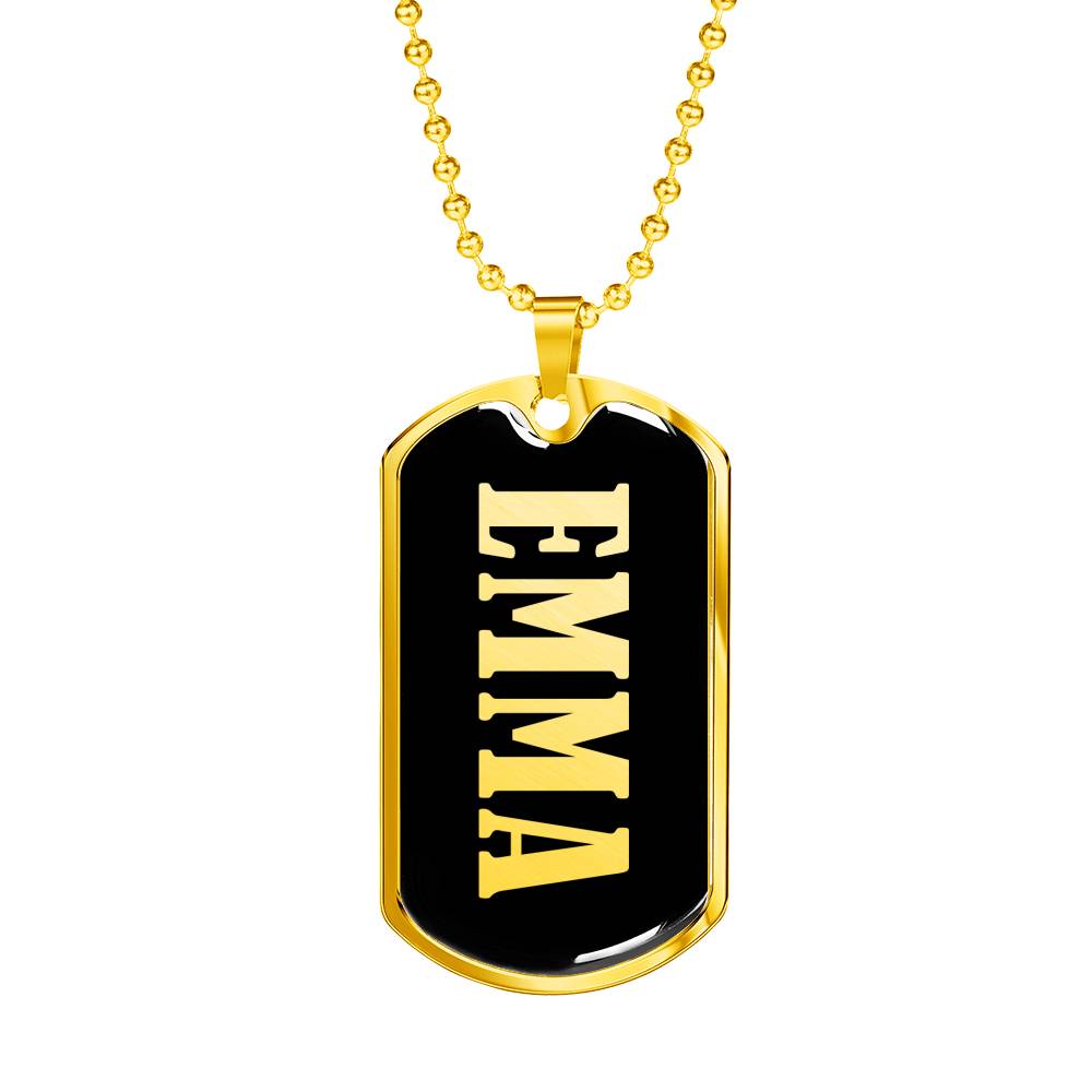 Emma v02 - 18k Gold Finished Luxury Dog Tag Necklace