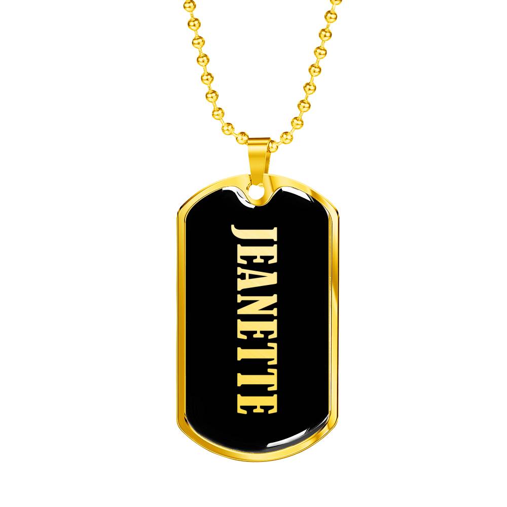 Jeanette v02 - 18k Gold Finished Luxury Dog Tag Necklace