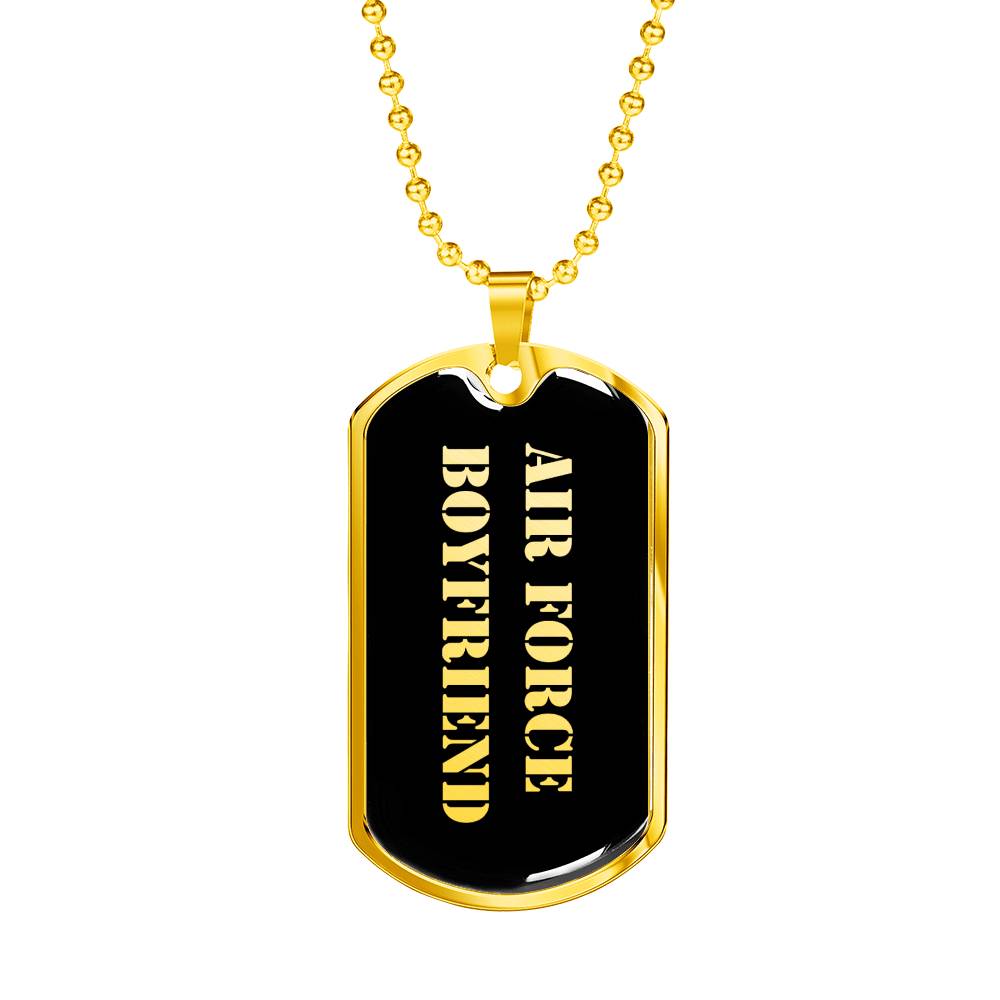 Air Force Boyfriend v2 - 18k Gold Finished Luxury Dog Tag Necklace