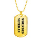 Wounded Veteran - 18k Gold Finished Luxury Dog Tag Necklace