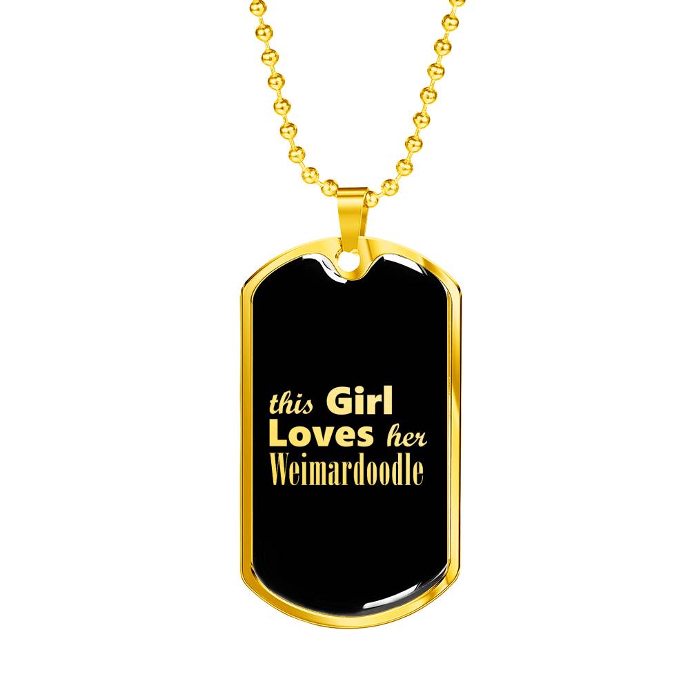 Weimardoodle v2 - 18k Gold Finished Luxury Dog Tag Necklace