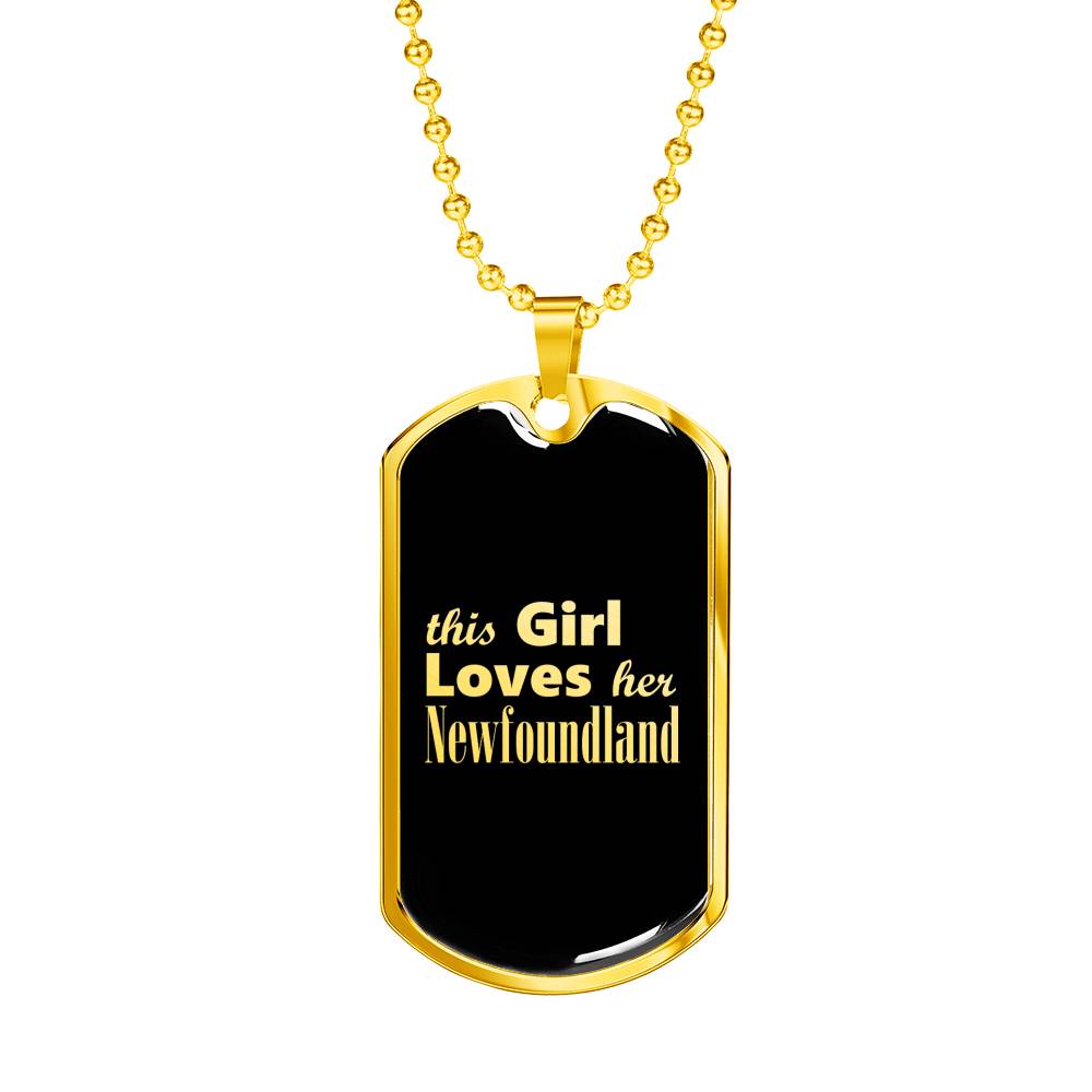 Newfoundland v2 - 18k Gold Finished Luxury Dog Tag Necklace