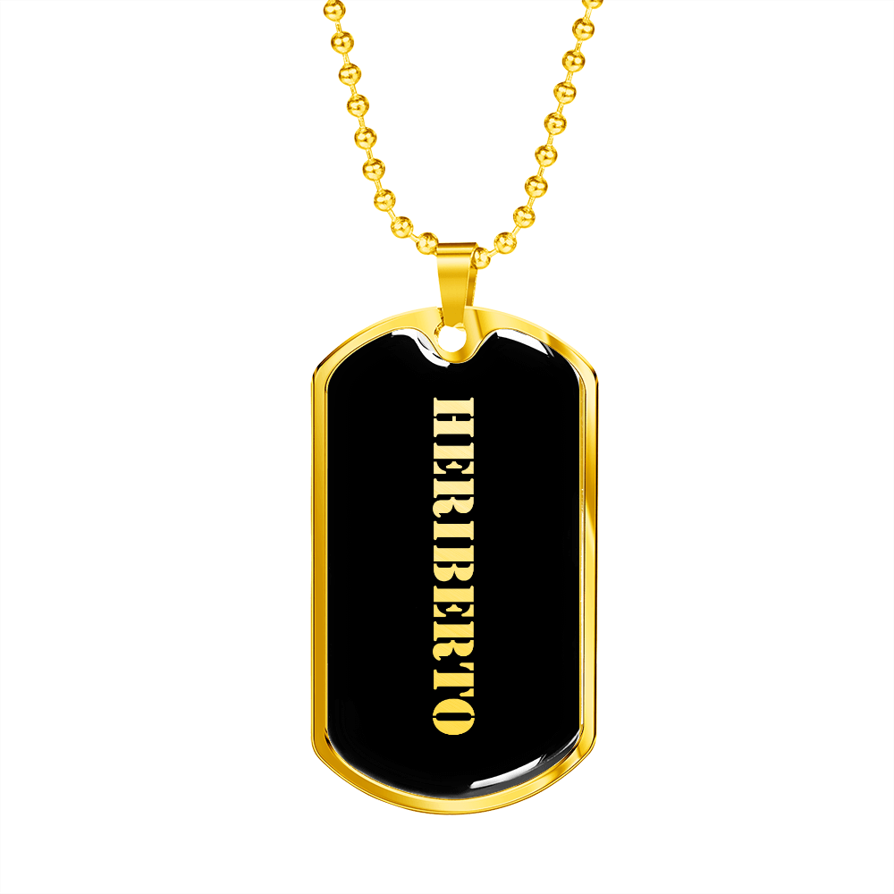 Heriberto v2 - 18k Gold Finished Luxury Dog Tag Necklace