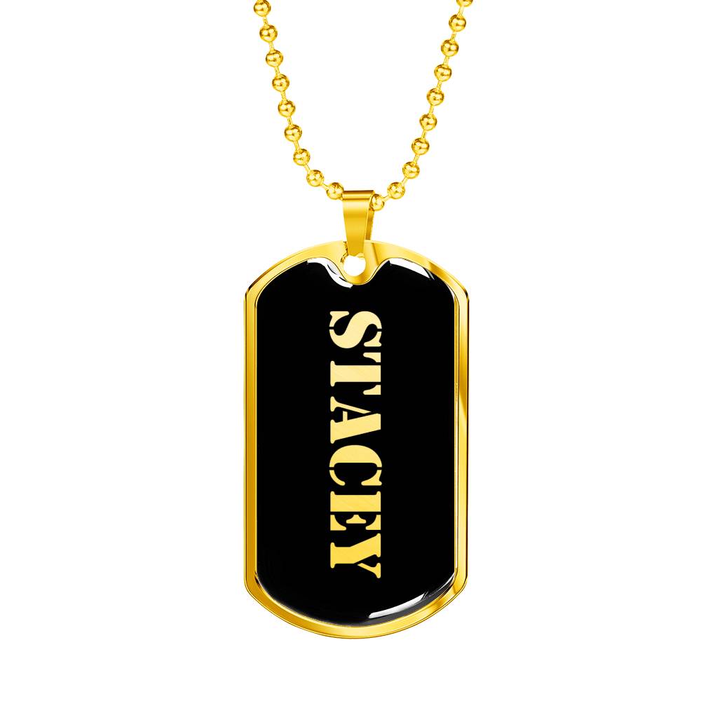 Stacey v2 - 18k Gold Finished Luxury Dog Tag Necklace