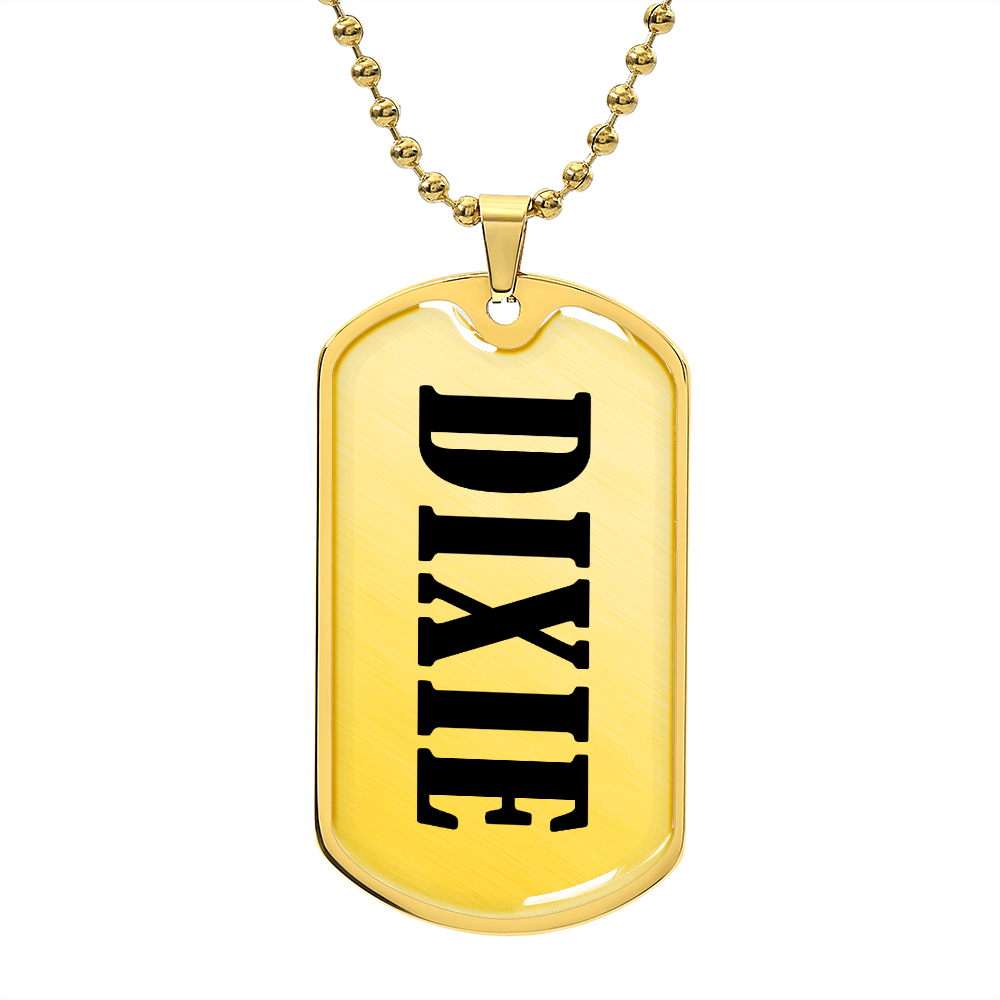 Dixie v01 - 18k Gold Finished Luxury Dog Tag Necklace