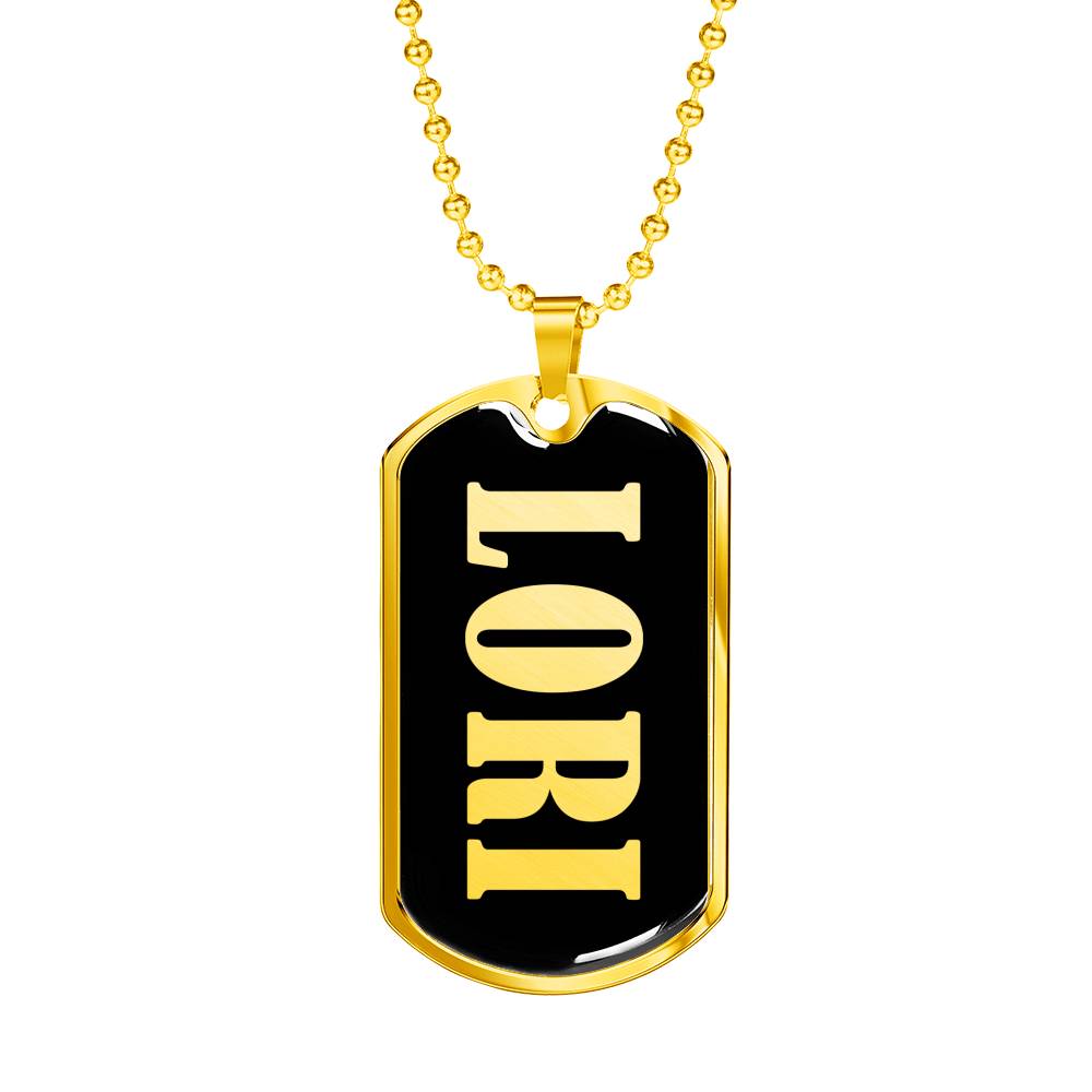 Lori v02 - 18k Gold Finished Luxury Dog Tag Necklace