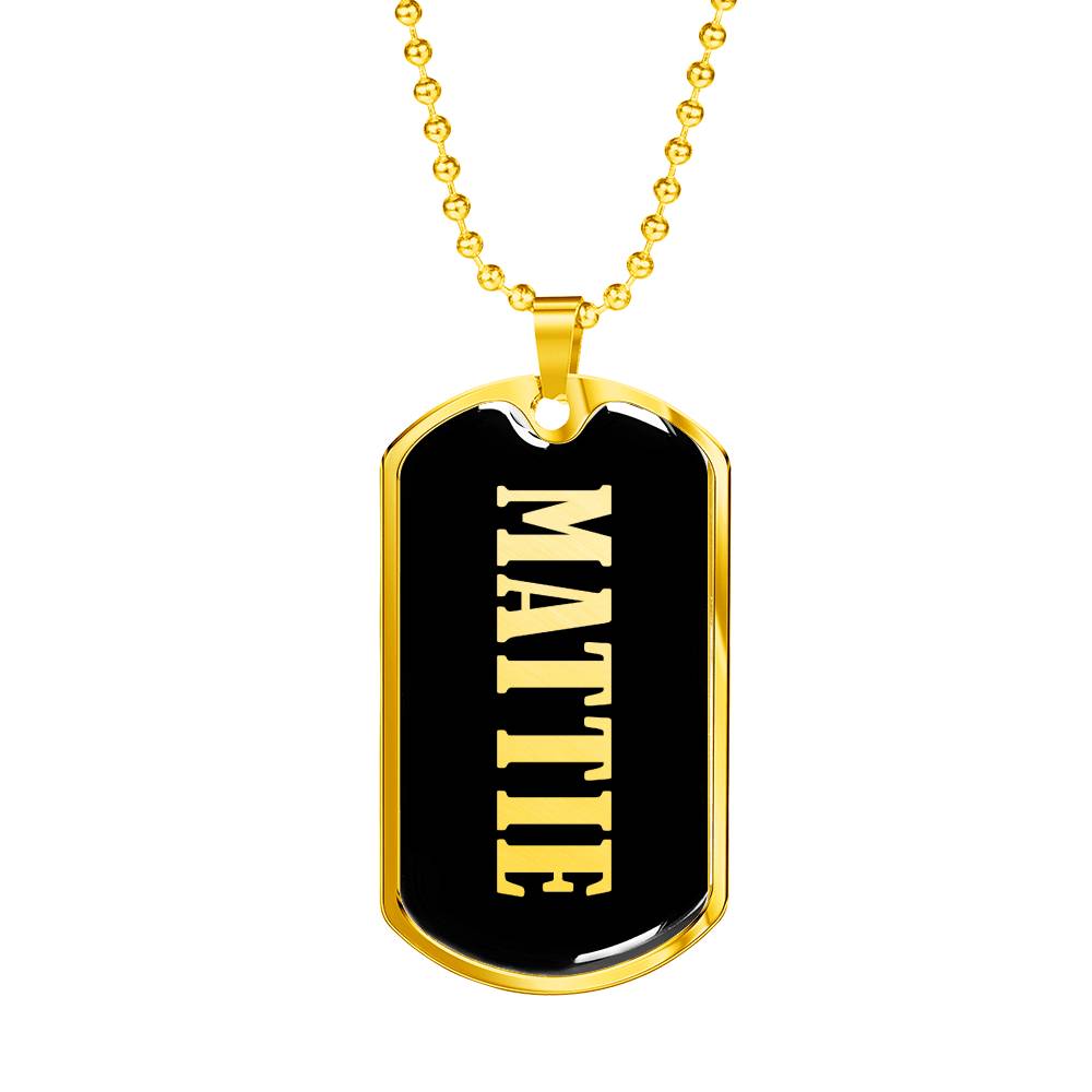 Mattie v02 - 18k Gold Finished Luxury Dog Tag Necklace