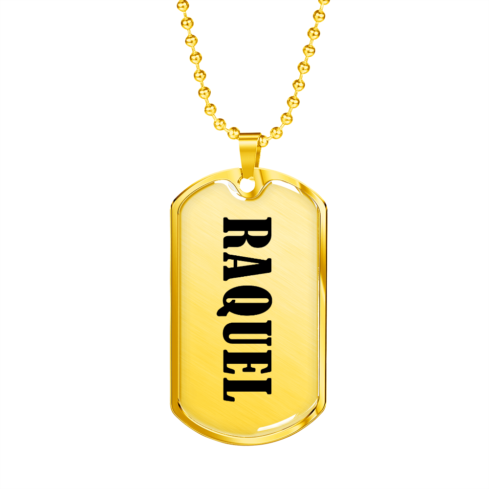 Raquel v01 - 18k Gold Finished Luxury Dog Tag Necklace