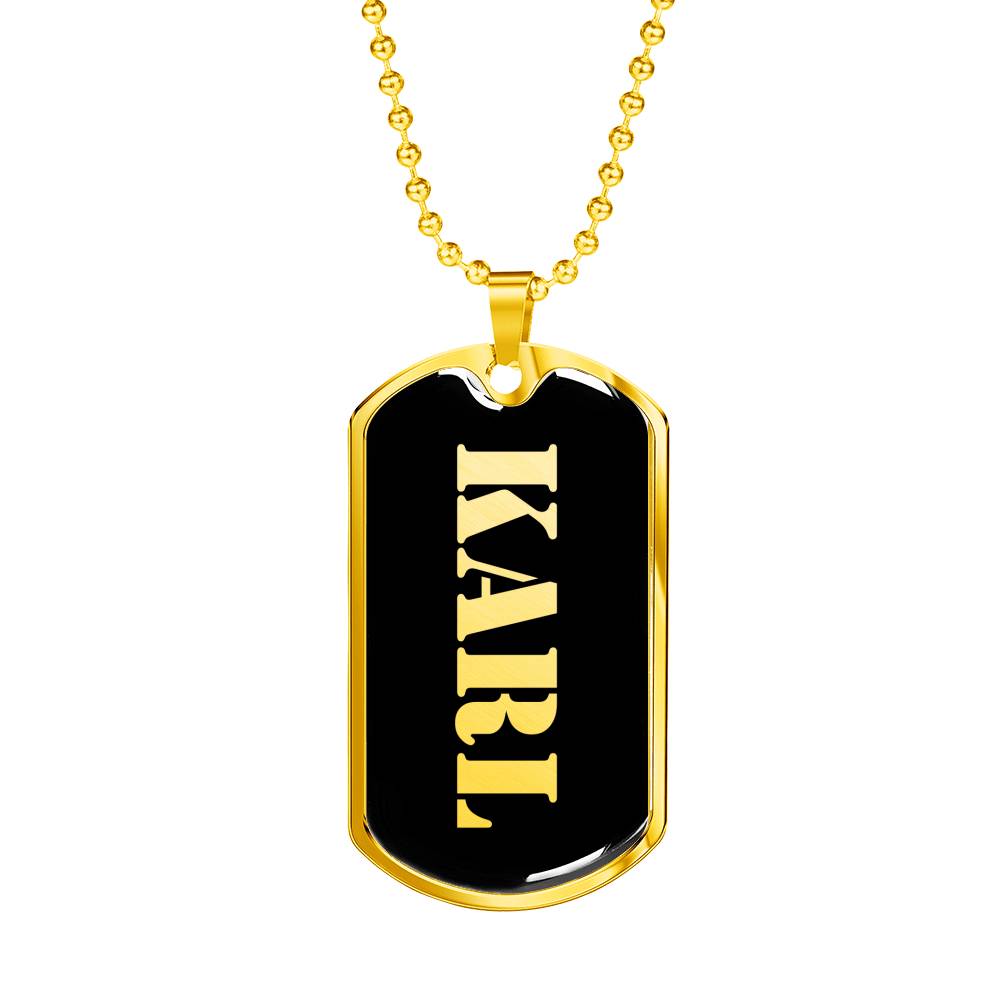 Karl v2 - 18k Gold Finished Luxury Dog Tag Necklace