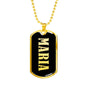 Maria v02 - 18k Gold Finished Luxury Dog Tag Necklace