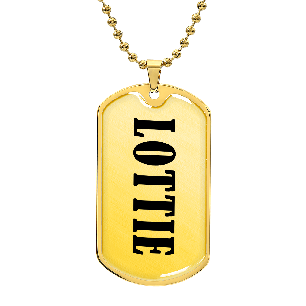 Lottie v01 - 18k Gold Finished Luxury Dog Tag Necklace