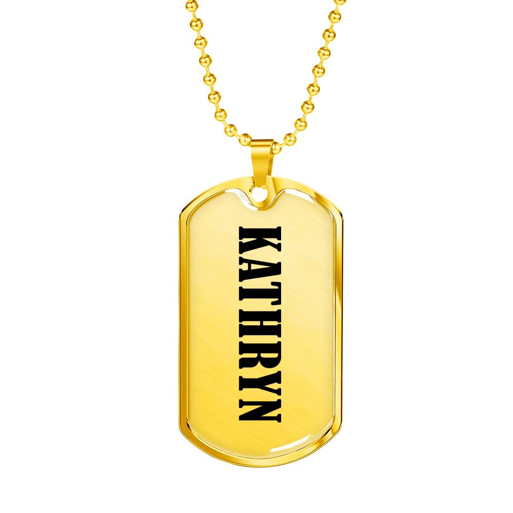 Kathryn v01 - 18k Gold Finished Luxury Dog Tag Necklace