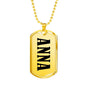 Anna v01 - 18k Gold Finished Luxury Dog Tag Necklace
