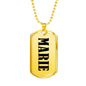 Marie v01 - 18k Gold Finished Luxury Dog Tag Necklace