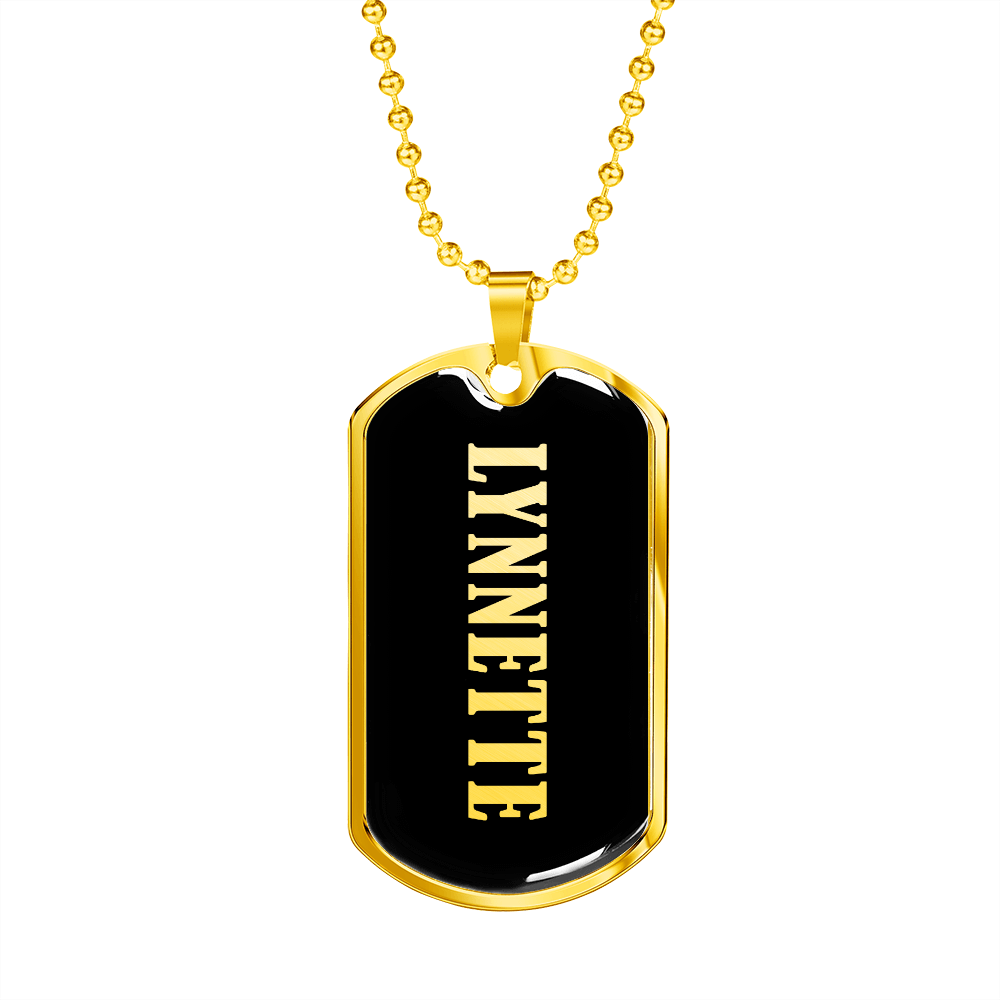 Lynnette v02 - 18k Gold Finished Luxury Dog Tag Necklace
