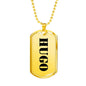 Hugo - 18k Gold Finished Luxury Dog Tag Necklace