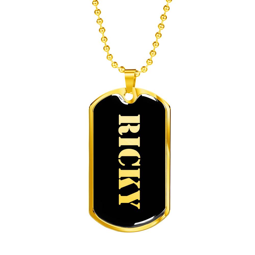 Ricky v2 - 18k Gold Finished Luxury Dog Tag Necklace