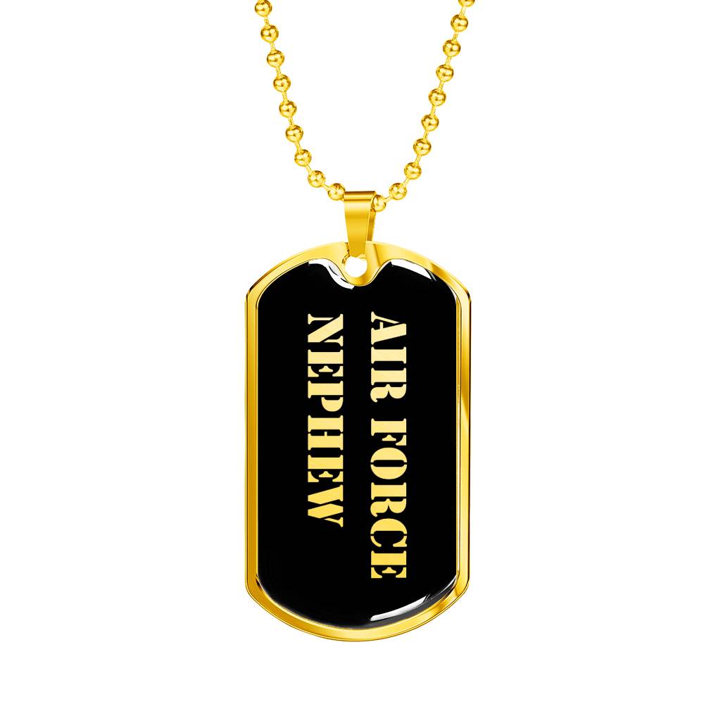 Air Force Nephew v2 - 18k Gold Finished Luxury Dog Tag Necklace