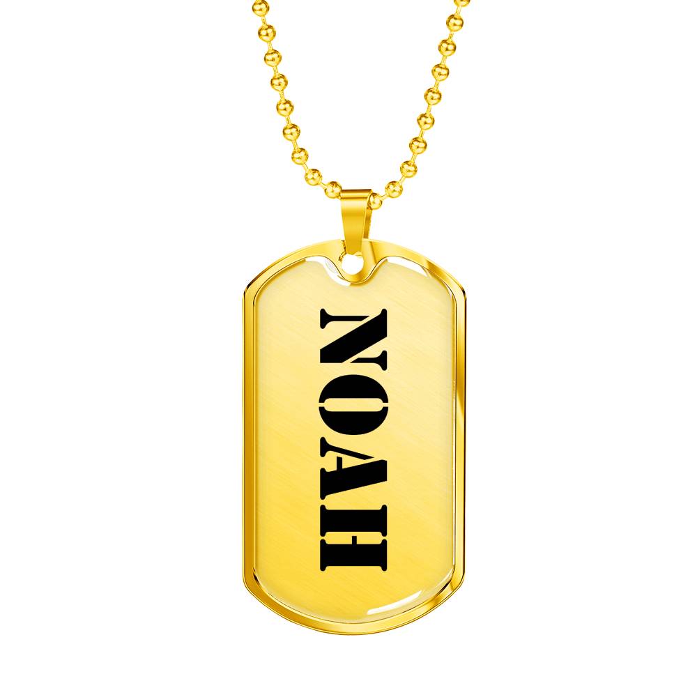 Noah - 18k Gold Finished Luxury Dog Tag Necklace