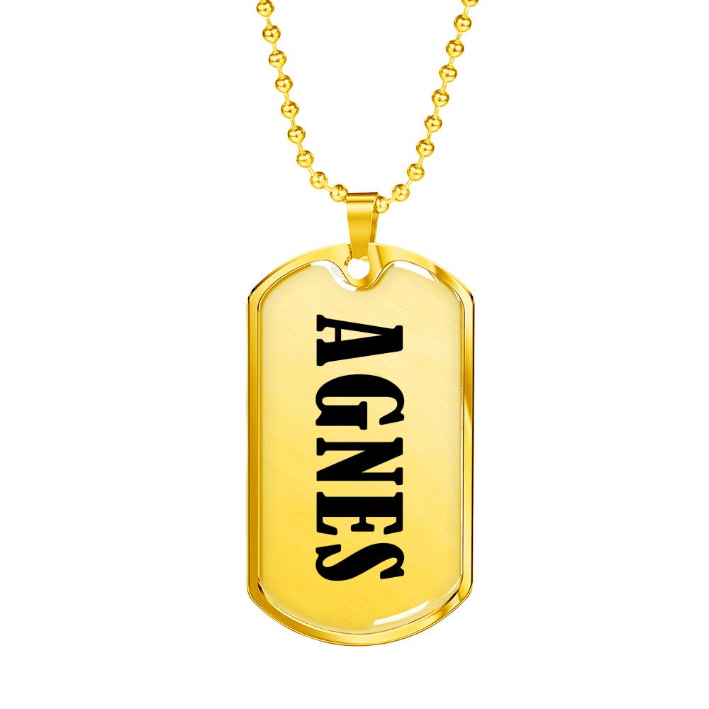 Agnes v01 - 18k Gold Finished Luxury Dog Tag Necklace