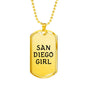 San Diego Girl - 18k Gold Finished Luxury Dog Tag Necklace