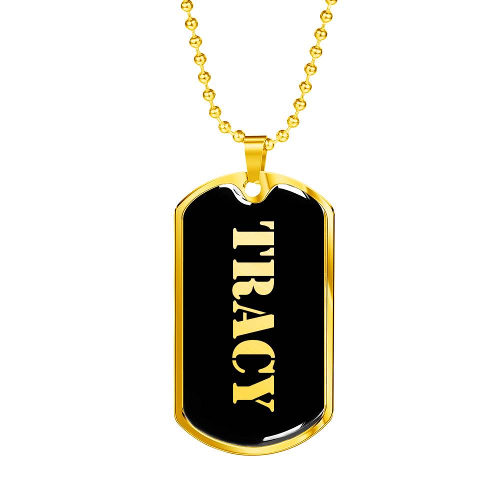 Tracy v2 - 18k Gold Finished Luxury Dog Tag Necklace