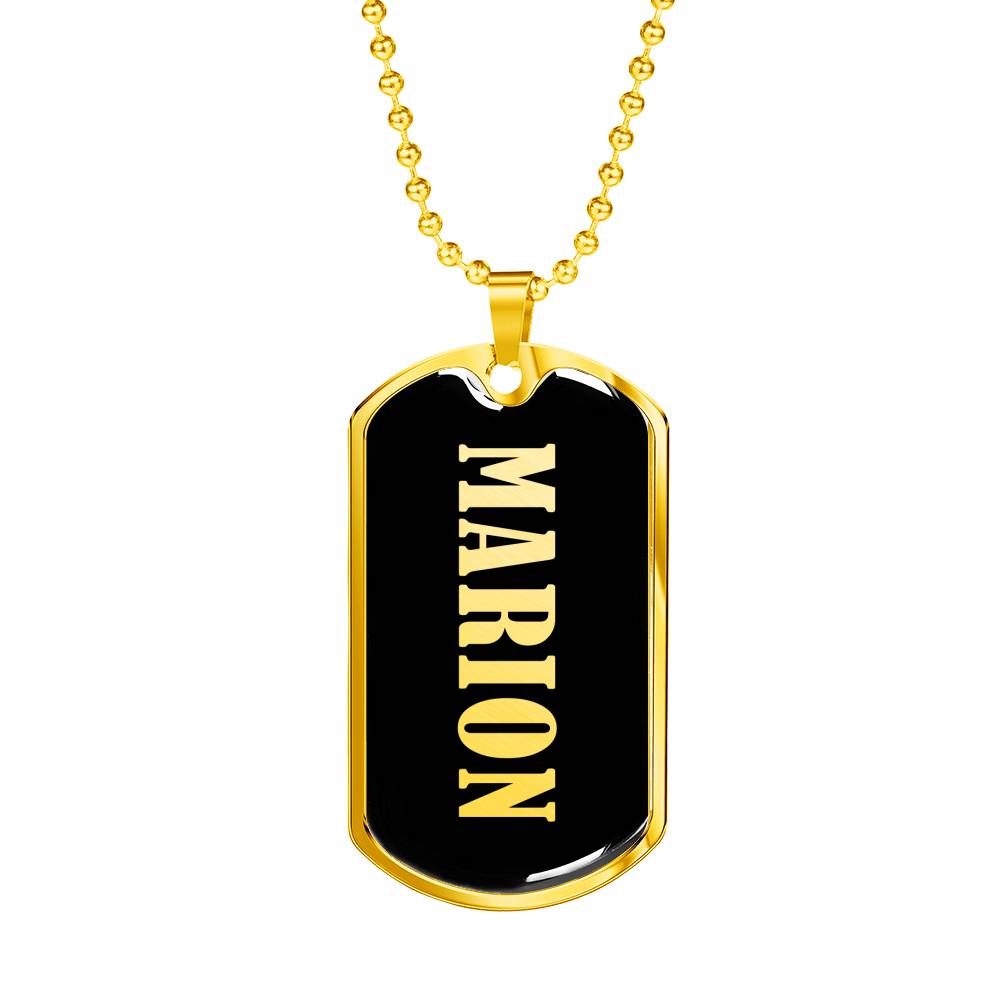 Marion v02 - 18k Gold Finished Luxury Dog Tag Necklace