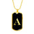 Initial A v2a - 18k Gold Finished Luxury Dog Tag Necklace